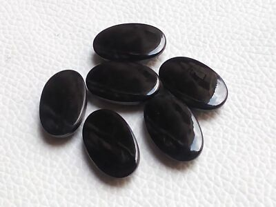 #ad SALE GREAT Natural BLACK ONYX 3X5 mm To 18X25 mm OVAL Cabochon Loose Gemstone