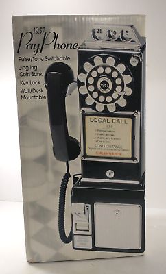 Crosley 1957 PAY PHONE Retro Vintage Style Reproduction Phone amp; Coin Bank NEW