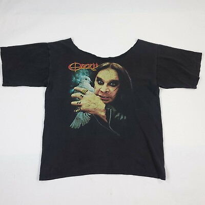 #ad Large Faded Ozzy Osbourne Dove T Shirt 2 Sided Double Sided Collar Cut Out