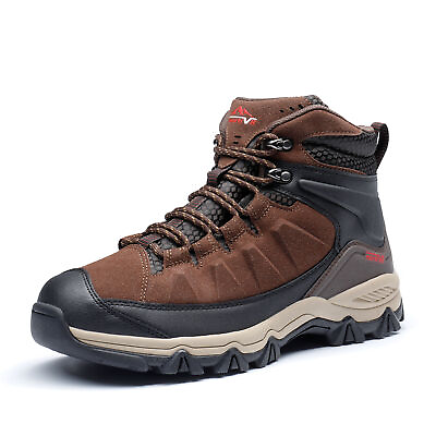 NORTIV 8 Men#x27;s Waterproof Hiking Boots Suede Leather Outdoor Trail Running Shoes