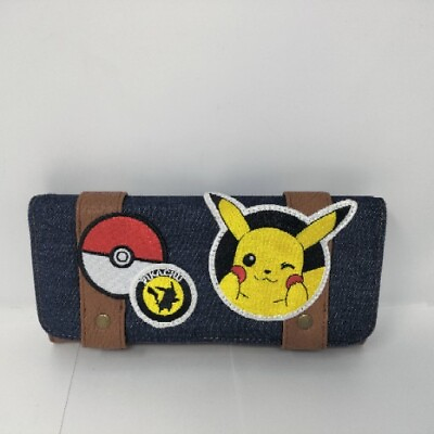 Pokemon Loungefly Wallet Denim amp; Faux Leather Pikachu Pokeball