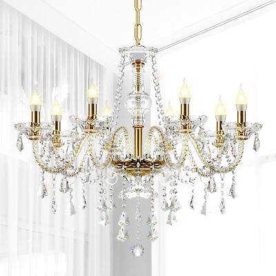 #ad 8 Lights Crystal Chandelier Ceiling Lamp Dining room Crystal Pendant Lighting