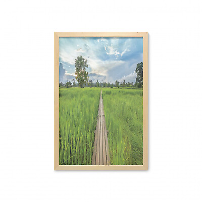 Ambesonne East Theme Wall Art with Frame for Bathrooms Living Room Dorms