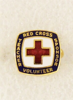 #ad Red Cross: Volunteer Teacher Sponsor c.1962 lapel pin