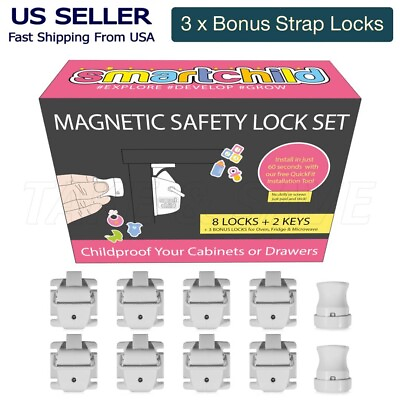 #ad Magnetic Baby Safety Cabinet Locks For Kids Childs Cupboard Door Drawer Kitchen