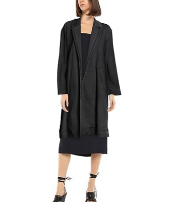#ad Artica Arbox Denim Oversized Coat XS Gray Open Jacket Logo Women’s NWT $1690