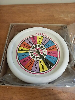 VTG NOS New AVON WHEEL of FORTUNE Plastic Wall Clock WORKING 1988 FREE SHIPPING