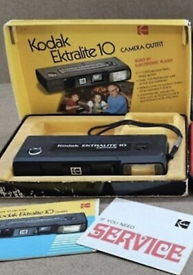#ad Vintage Kodak Ektralite 10 Camera With Original Box And Manual