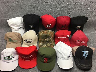 #ad Hat Cap Lot of 15 Bulk Mix Snap Strap Fitted Stretch Logo Trucker Dad Sport 055