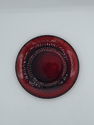 #ad Set Of 3 Luminarc Cristal d’Arques Ruby Red Glass 8” Salad Plates France
