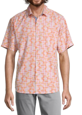 #ad NWT Tommy Bahama Tide Pool Tiles Silk Blend Shirt