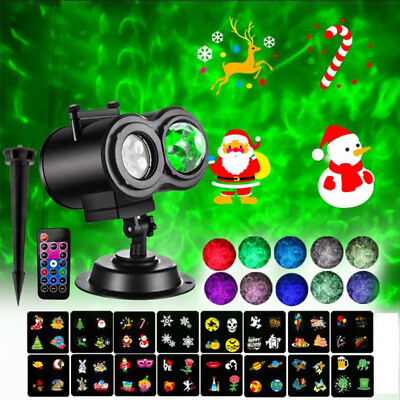 Christmas and Halloween Holiday LED Laser Light Projector House Landscape Party