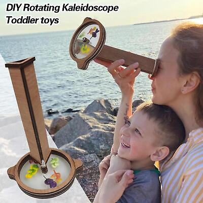 DIY Kaleidoscope Kit Classic Children Toddler Toy Wooden Kaleidoscope Toys Gi