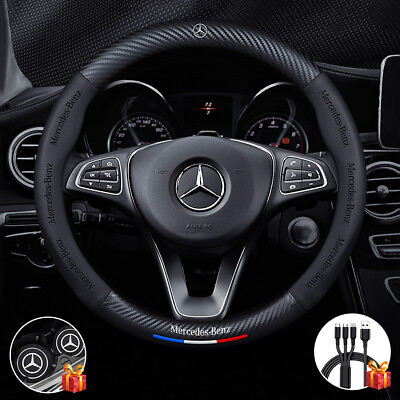 15quot; Steering Wheel Cover Genuine Leather For Mercedes Benz New