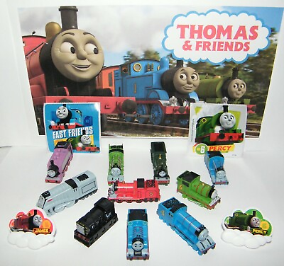 #ad Thomas the Tank Engine Figure Set of 14 Toy Kit with 10 Figures All Plastic Fun