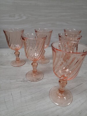 Arcoroc Luminarc ROSALINE PINK SWIRL Glass France 6.25quot; Price is for One