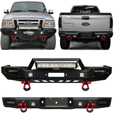 #ad Fit 1998 2011 Ford Ranger Front or Rear Bumper W Winch Plate amp; LED Lights