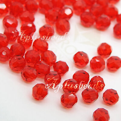 #ad SWAROVSKI CRYSTAL Beads #5000 Faceted 3mm Light Siam Red pick quantity