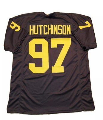 Hutchinson Custom Stitched Football Jersey Mens Sizes Med 6XL Michigan