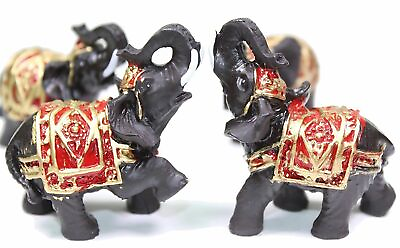 #ad Set of 4 Feng Shui Black Thai Elephant Statues Lucky Figurine Gift amp; Home Decor