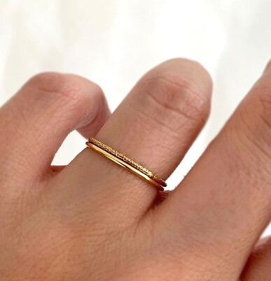 #ad Thin Gold Ring Gold Ring Gold Ring Set Gold Stack Ring Simple Gold Ring 14k