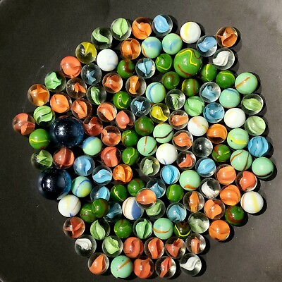 #ad #ad Lot Of Glass Marbles Approx 1.5 lbs 122 Pieces