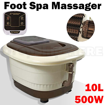#ad Bubble Footbath Electric Foot Spa Tub Massager Roller Heat Soak Bath English