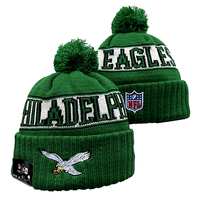 #ad #ad Philadelphia Eagles Knit Hat Beanie New Era Cap On Field Sideline All Green