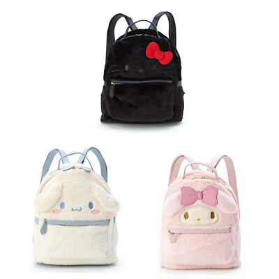 #ad Cute Girl Gift Black Hello Kitty Backpack Soft Plush Shoulder Bag Handbag Tote