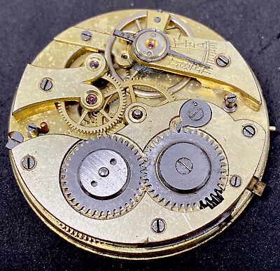Rud Droge Pocket Watch Movement 42 Mm OPenface Swiss Antique Parts F6287