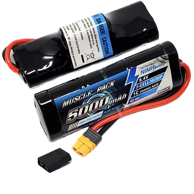 #ad NHX Muscle Pack 8.4V 5000mAh 7 Cell Nimh Hump Battery w Traxxas Adapter