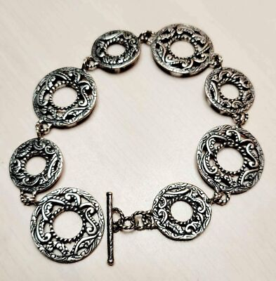 #ad Vintage Designer Carolyn Pollack Relios Southwestern Sterling Silver Bracelet