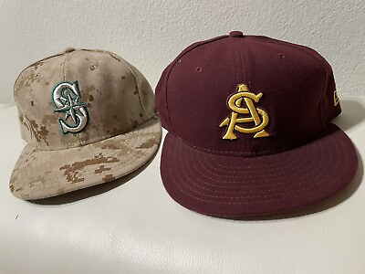 #ad Seattle Hat Mariners MLB Authentic New Era 59FIFTY Cap Hat 6 7 8 Set 2 USA Vtg