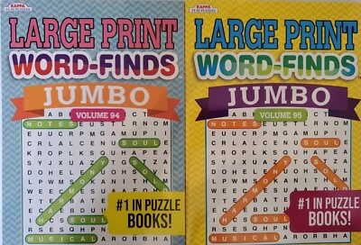 #ad 2 NEW WORD FIND JUMBO Puzzle Books Kappa Vol 94 amp; 95 LARGE PRINT SEARCH 122 Per