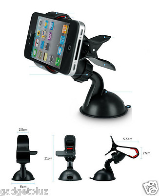 Universal 360 Rotating Car Windshield Mount Holder Stand Bracket for Cell Phone