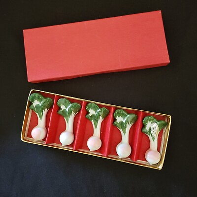 Vintage Chopstick Rests Arita ware Ceramic Porcelain Japan set of 5 READ DESCR