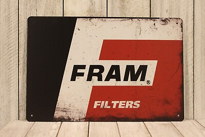 #ad Fram Oil Filters Tin Metal Sign Vintage Style Auto Car Mechanic Gas Station XZ