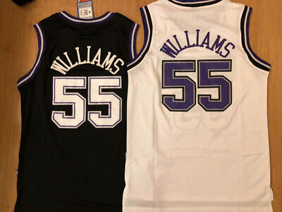 #ad #55 Jason Williams Sacramento Vintage Kings Men#x27;s Jersey White Black
