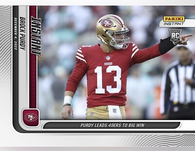 #ad 📈2022 Panini Instant NFL #134 BROCK PURDY RC Leads 49ERS To Big Win PRESALE🔥🔥