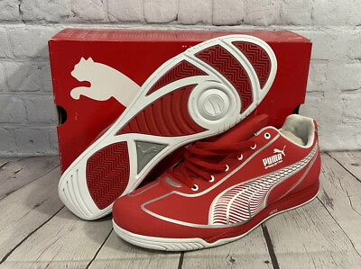 #ad NEW Puma Mens Speed Star Athletic Running Shoes Size 7 Red Suede White Silver