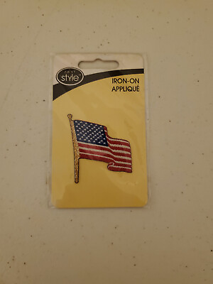 #ad New Next Style Iron On American Flag Patch 1931187001W