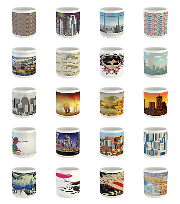 #ad Ambesonne Urban Art Ceramic Coffee Mug Cup for Water Tea Drinks 11 oz