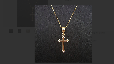 #ad 14 K Delicate Cross Necklace amp; Chain