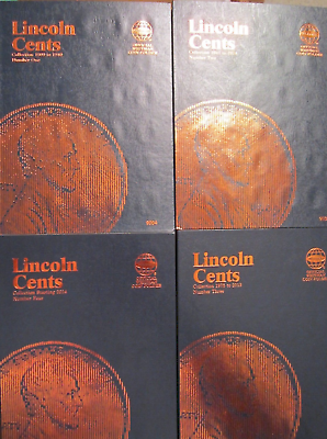 #ad Set of 4 Whitman Lincoln Cent Coin Folders Number 1 4 1909 2014