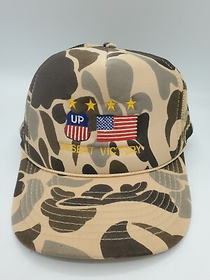 #ad Union Pacific Desert Victory Storm USA Flag Camo with Mesh Snapback Hat Cap