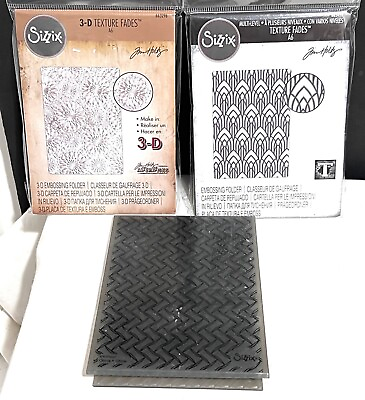 Tim Holtz 3D EMBOSSING FOLDERS Arched Kaleidoscope Lot of 3