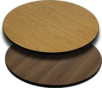 #ad Glenbrook 24#x27;#x27; round Table Top with Natural or Walnut Reversible Laminate Top