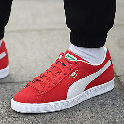 New PUMA Classic Suede Shoes athletic sneakers Mens shoes red white all sizes