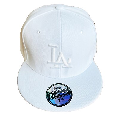 #ad #ad Mens Los Angeles LA Dodgers Baseball Cap Fitted Hat Multi Size White NEW