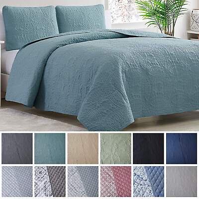 #ad Mellanni Bedspread Coverlet Set 3 Piece Oversized Bed Cover Ultrasonic Quilt